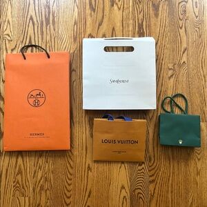Designer Paper Shopping Bags Hermes, Rolex, Louis Vuitton, Saint Laurent